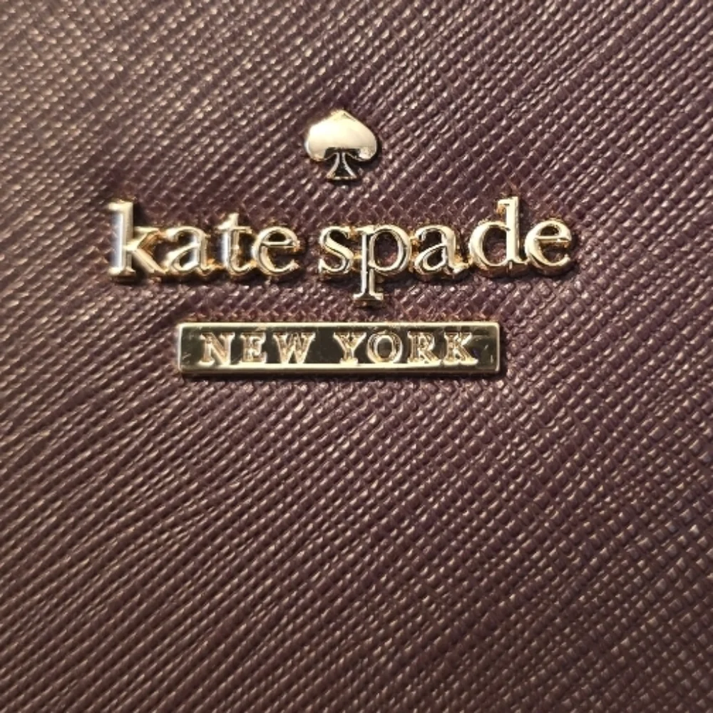 kate spade Plum Saffiano Leather Wristlet Clutch with Gold Hardware - Picture 10 of 10